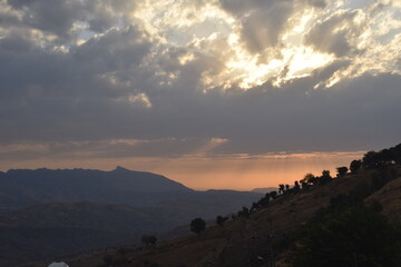 sunset in the mountains