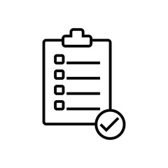 Checklist line icon isolated on white background