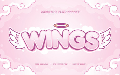 Fototapeta na wymiar decorative wings Font and Alphabet vector