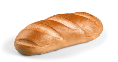 White bread loaf isolated on white background