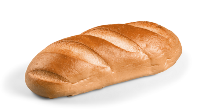 White bread loaf isolated on white background