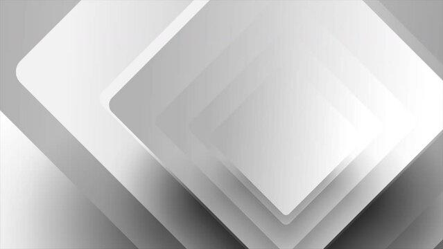 Grey and white abstract minimal background with squares. Seamless looping geometric motion design. Video animation Ultra HD 4K 3840x2160
