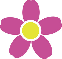 Flower, vector. Pink flower on a white background.