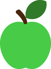 Apple, vector. Green apple icon on a white background.