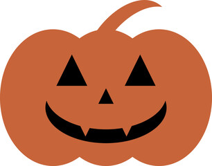 Halloween pumpkin, vector. Halloween pumpkin in orange and black colors.