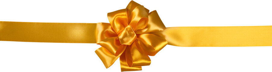 Golden bow on white background