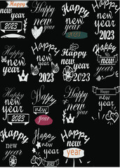 Happy new year shirt design. New year 2023. color changeable. typography. printable.









 