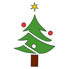 Vector Christmas tree, pines for greeting cards, invitations, banners, web. Winter holiday. Icons collection.