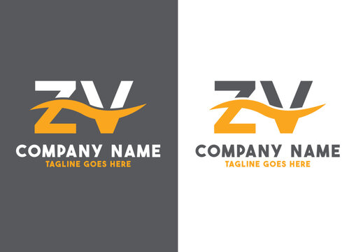 Letter ZV logo design vector template, ZV logo