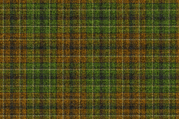 ragged grungy fabric seamless texture brown green checkered background with black stripes, gold threads for gingham plaid tablecloths shirts tartan clothes dresses bedding blankets costume tweed