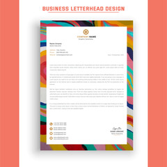 Company letterhead template for business identity. Clean and professional corporate company business letterhead template design.