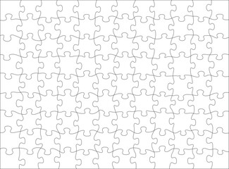 Jigsaw puzzle template. Picture parts matching game empty wallpaper or texture, intellectual challenge solve concept blank vector background or pattern. Puzzle mosaic backdrop or pattern