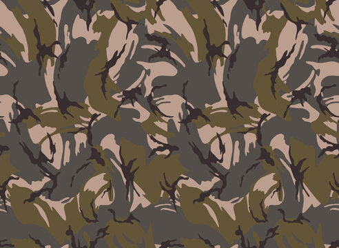 Texture camouflage woodland seamless pattern, vector trendy texture, military background.