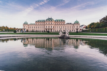 Fototapeta premium belvedere palace in Vienna at sunset 
