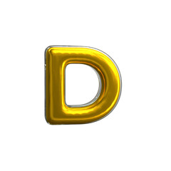 Letter D 3D modeling transparency background