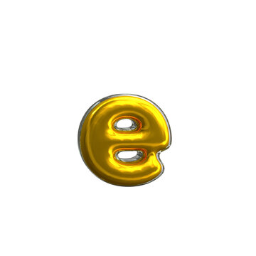 Letter e 3D modeling transparency background