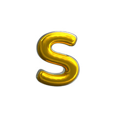 Naklejka premium Letter S 3D modeling transparency background