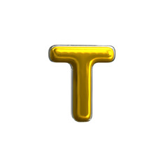 Letter T 3D modeling transparency background