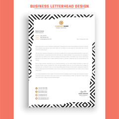 Company letterhead template for business identity. Clean and professional corporate company business letterhead template design.