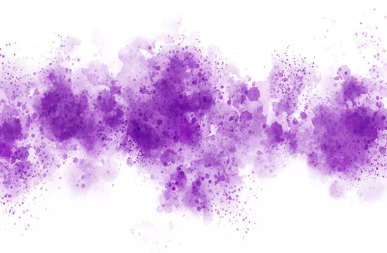 Abstract ultra violet purple grunge splash on white glowing background