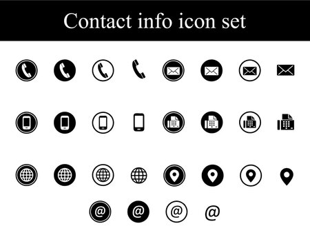 Contact info icon set, editable