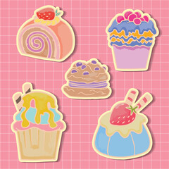 Food sweets bakery and  cupcake icons set vector illustration