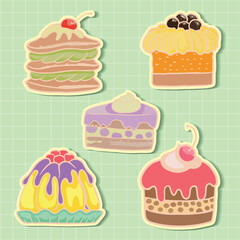 Food sweets bakery and  cupcake icons set vector illustration