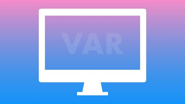 Video assistant referee VAR icon blinking for goal check