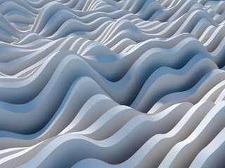 Obraz premium Abstract digital graphic background with white wavy 3d installation