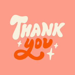 Thank you groovy hippie lettering comic font type dope style, freaky trippy funky text. Underground sixties retro inspired psychedelics typographic art print. Perfect for t-shirt, hoodie, pillows