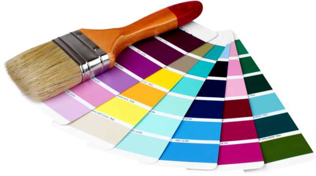Paint  brush and  color palette guide