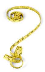 Tape measure forming the shape of question mark