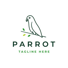 Parrot Bird Logo Design Vector Illustration