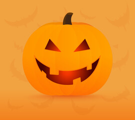 Vector Halloween cartoon Illustration. Halloween pumpkin.