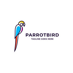 Parrot Bird Logo Design Vector Illustration