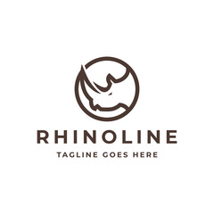 Rhino Head Logo Design Vector