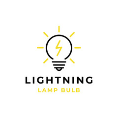Light Bulb Lamp Logo Design Vector Illustration