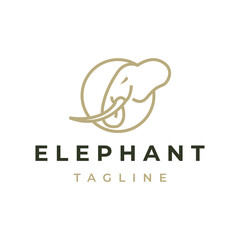 Elephant Head Logo Design Vector Illustration