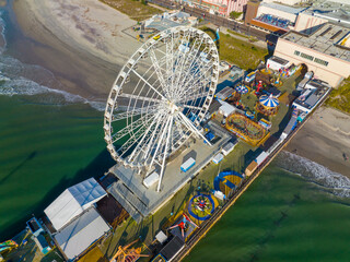 Ferris Wheel on Steel Pier next to Boardwalk in Atlantic City, New Jersey NJ, USA. 