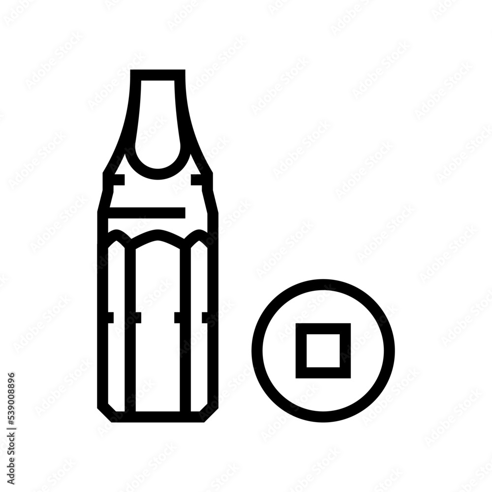Aufkleber robertson screwdriver bit line icon vector. robertson screwdriver bit sign. isolated contour symbol 