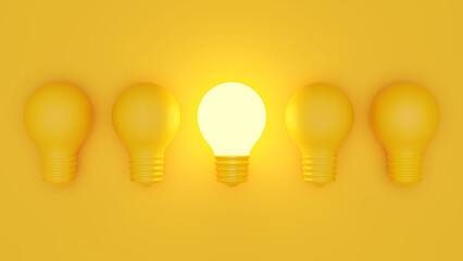 Light bulbs icon set isolated on gray background. transparent glass light bulb. Creativity and innovation ideas concept. business success, innovation, great idea and individuality concepts. 3d render.