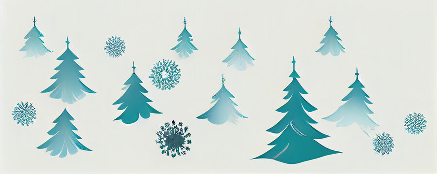 Weihnachtshintergrund mit Tannen, Illustration