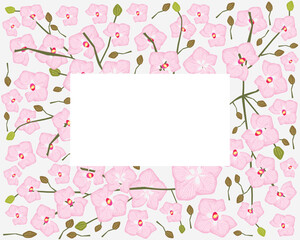 Flower and Plant, Illustration Frame of Beautiful Pink Phalaenopsis or Doritaenopsis Orchid Flower Streak.  © Iamnee