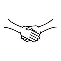 Fototapeta premium Handshake icon flat design symbol isolated on white background. Business partnership concept. Vector Illustration