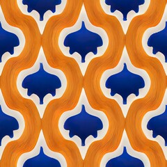 Decorative Mediterranean patterns in monochrome blue. Ready to assemble tiles, patterns, decorations, design, borders, graphic design and more! Isolated on white background. - 539009695