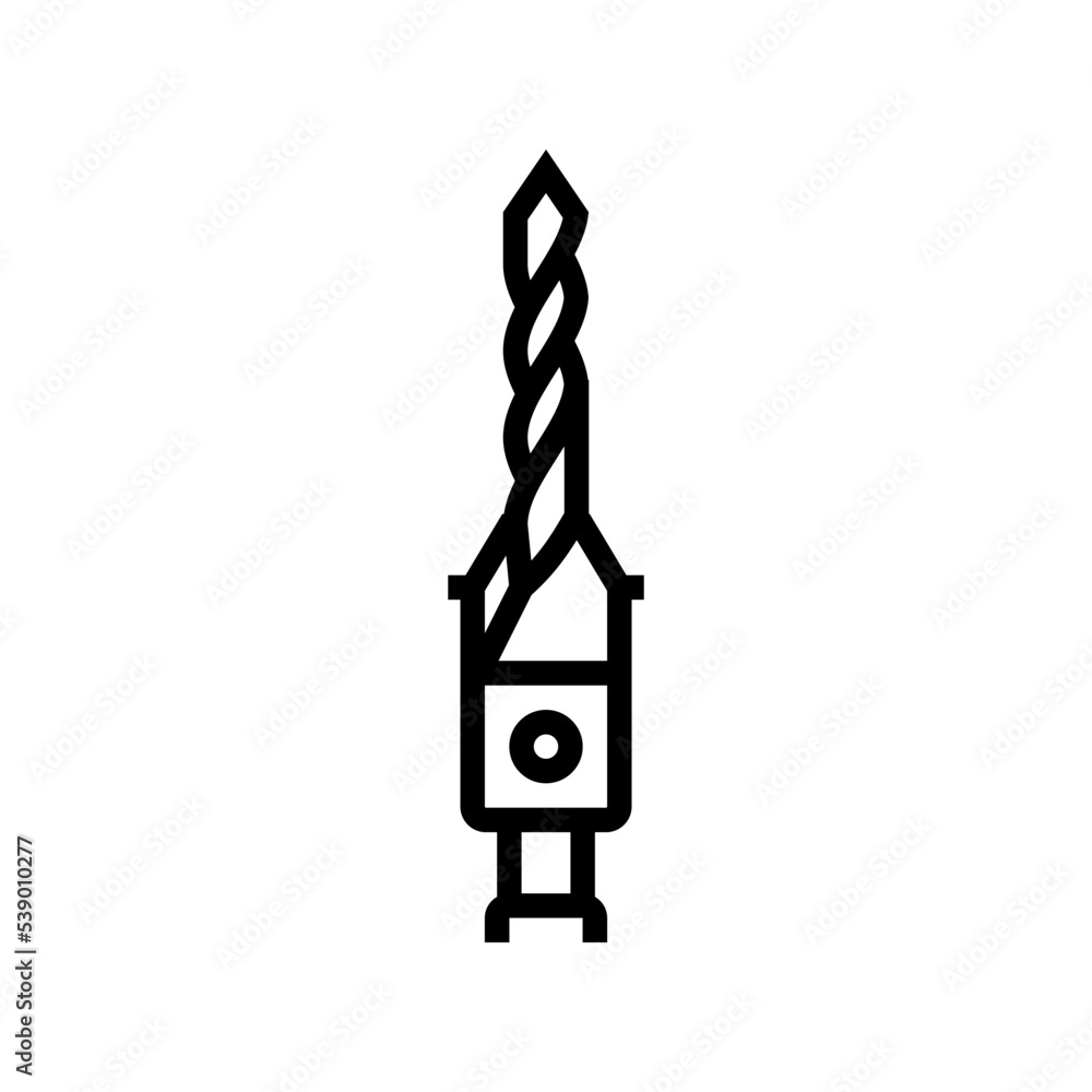Poster countersink drill bit line icon vector. countersink drill bit sign. isolated contour symbol black il