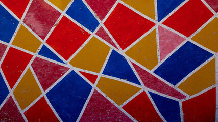 Texture pattern of figures of various shapes and colors for the background