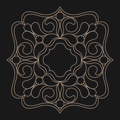 Classic ornament. Design element for wedding invitations. Decorative line art. Monogram. 