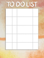 Obraz premium to do list with watercolor background