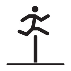 high jump icon vector design template in black color isolated sign on white background